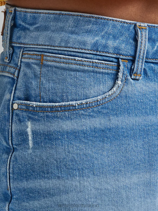 ropa mx Wrangler mujer shorts vintage de tiro alto con cortes lavado claro (112327626) 62D6841