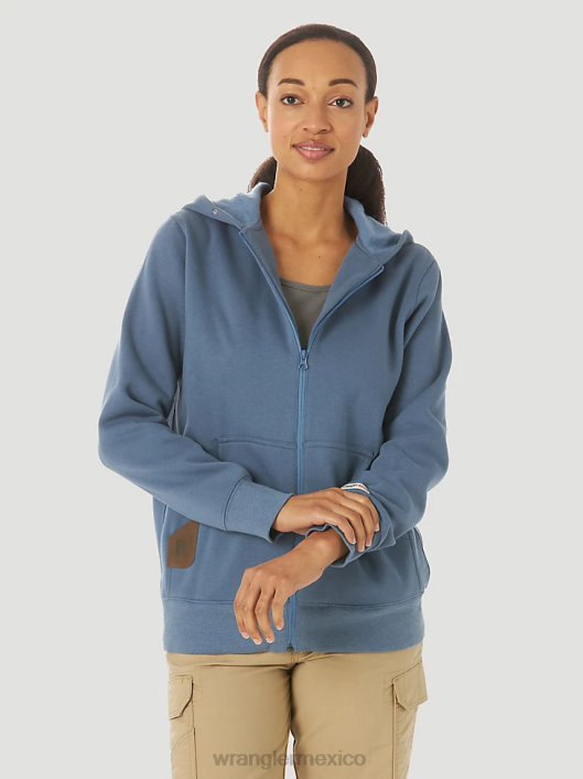 ropa mx Wrangler mujer sudadera con capucha y cremallera completa para trabajo riggs workwear mar azul (3wf19bs) 62D6865