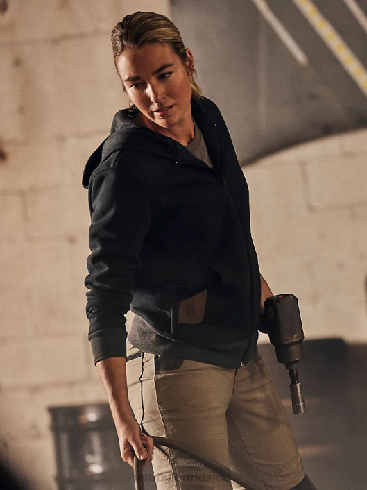 ropa mx Wrangler mujer sudadera con capucha y cremallera completa para trabajo riggs workwear negro (3wf19bk) 62D6866