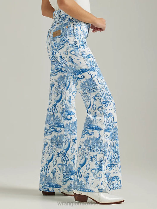 ropa mx Wrangler mujer vaqueros con corte bota lavar (09mwzdo) 62D6779