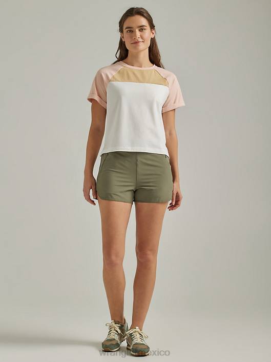 ropa mx Wrangler mujer vela de ala corta atg pescador oliva polvoriento (112333785) 62D6845