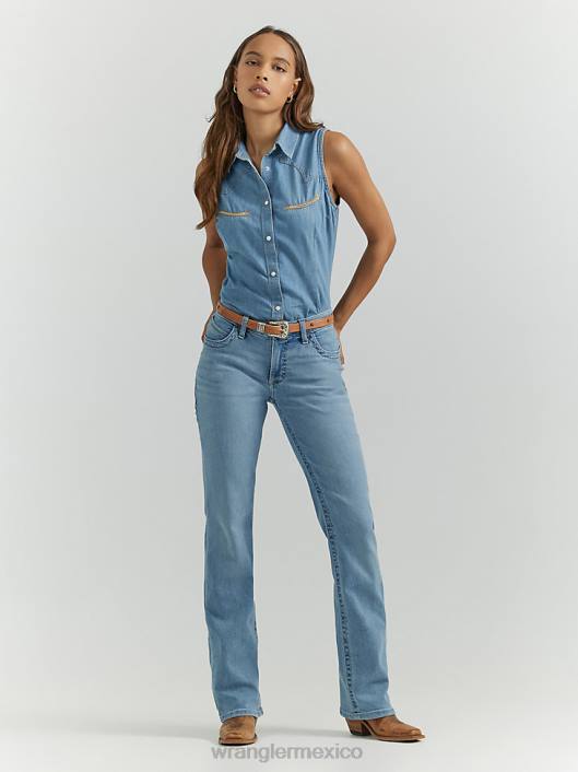 ropa mx Wrangler mujer willow jean de equitación definitivo lavado claro (112315011) 62D6787